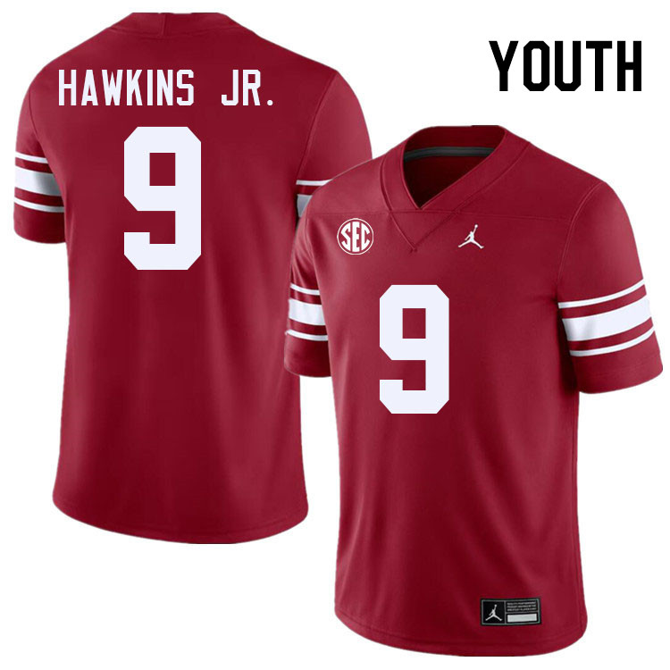 Youth #9 Michael Hawkins Jr. Oklahoma Sooners 2024 SEC Conference College Football Jerseys-Throwback